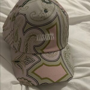 All Saints Pink and Green Paisley Hat